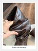 Klobige Plateau Weitschaftige Slouchy Stiefeletten - Echtes Leder Damen Herbst/Winter Stil