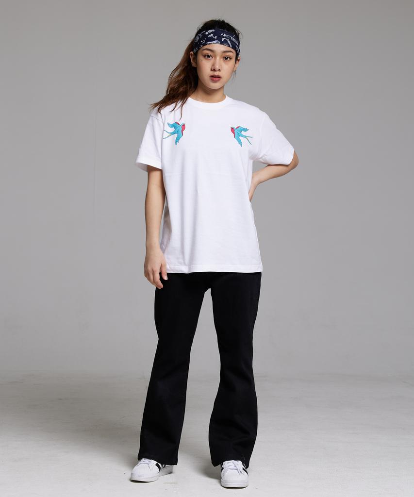 CREAM SODA LAB Swallow Twin Short Sleeve Tee White