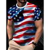 Men's USA Flag 3D Printed T-Shirt Casual Short Sleeve Crewneck Top Cool American Stars Stripes Graphic Tee Independence Day Summer Streetwear Clothing