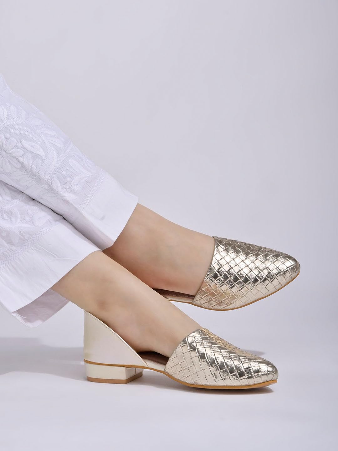 

Shoetopia Textured Golden Serena Ballerinas For Women & Girls-Eu39 6 UK золотой