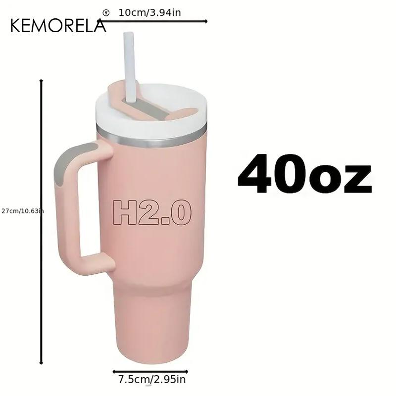 KEMORELA 40oz Stainless Steel Vacuum Insulated Tumbler 1182ML With Lid And Straw For Water Iced Tea Or Coffee Smoothie And More