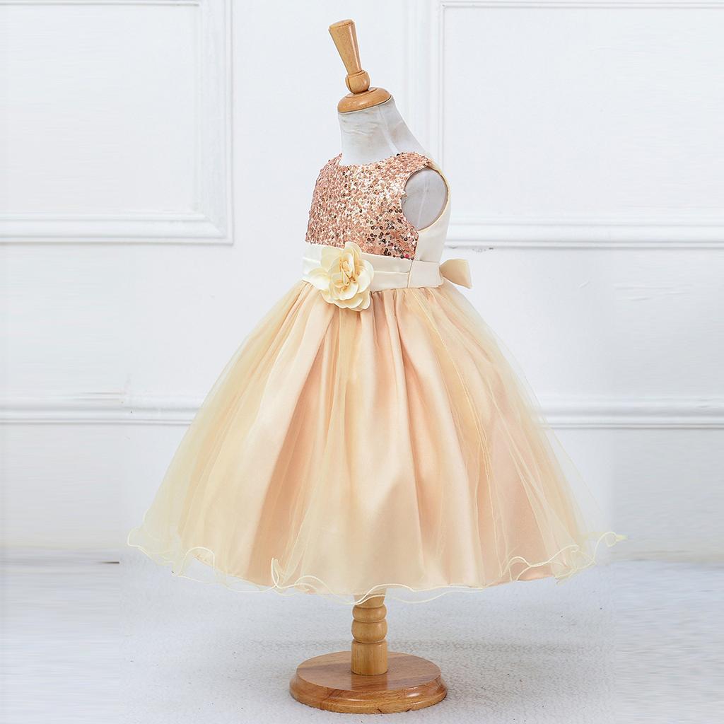 Floral  Princess Bridesmaid Pageant Gown Birthday Party Wedding Dress