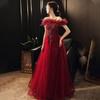 Rote Toast Braut 1011 Neues Hochzeitskleid Verlobungskleid Rückkehrkleid Atmosphärisch Sommer Lang