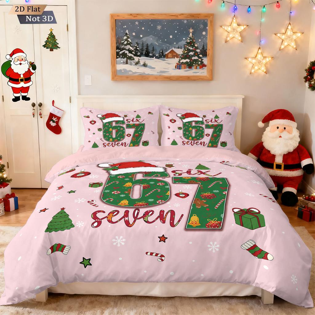 Bed Three-Piece Set Green Hair Monster Hand Pillow Cover Quilt Cover Digital Printing Bedding