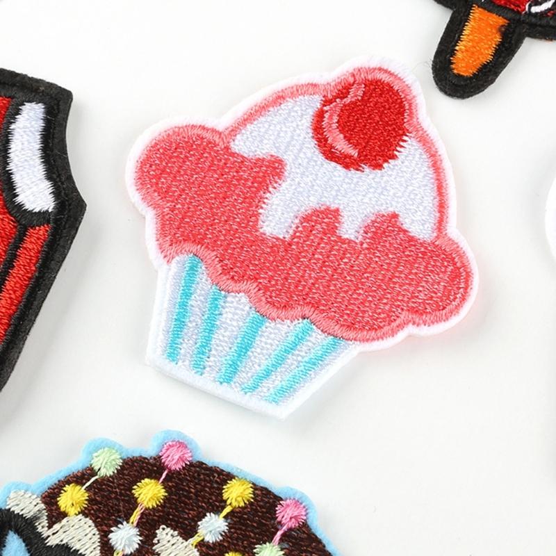 14 Pcs Food Sewing Patches Cake Applique Patches Embroidered Patches Iron On Patches Repair Patches for Jeans Bag