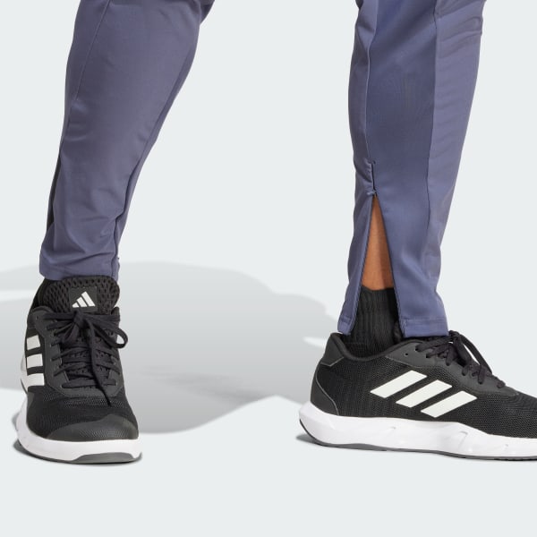 Adidas Solid Color Elastic Waist Mid Rise Tapered Casual Pants Men Bottoms Gray IY1126