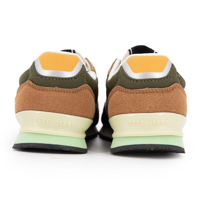 Sneakers London Class B Beige Laces Pastel Green Sole Child PEPE JEANS
