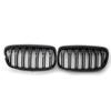 Pair Double Slat Kidney Grille Front Bumper Grill For BMW F45 F46 Tourer Pre-facelift 2014-2017 Gloss Black Car Accessories