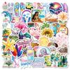 50 Beach Style Series Pp Waterproof Decorative Stickers Children'S Rewards Stickers Toys Diy Diary Handbook