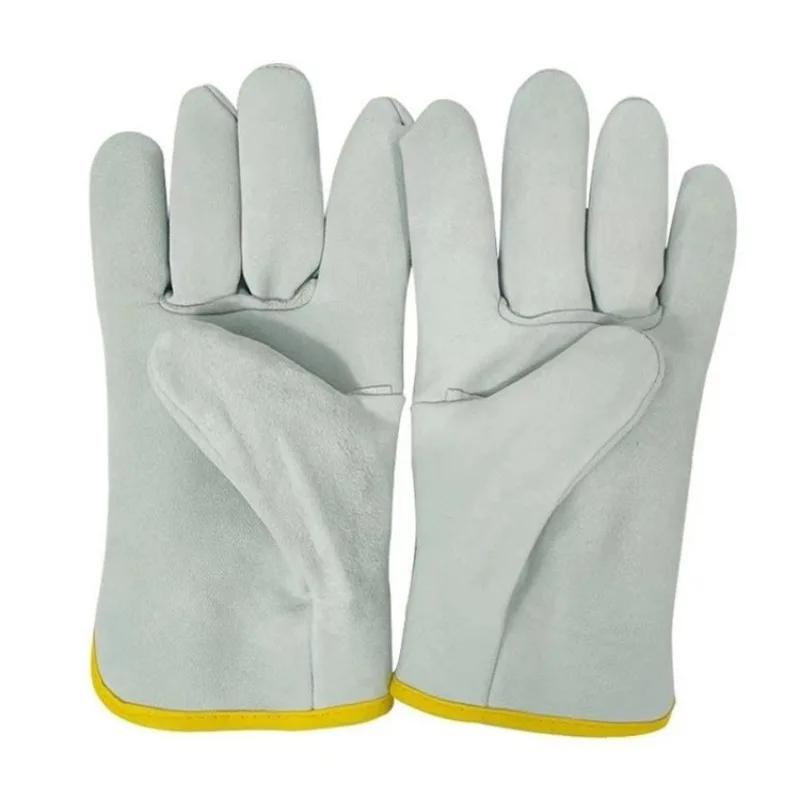 1 Pair Sheepskin Two-layer Welding Gloves Wear-resistant Anti-scalding Soft Welding Welder Durable Protection Labor Insurance