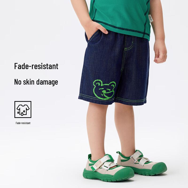 MQDMINI Boys  Fade-Resistant Cotton Denim Shorts 130cm