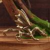 Mini Brass Dragon And Griffin Figurines Detailed Carving Antique Finish Desktop Decor Collection