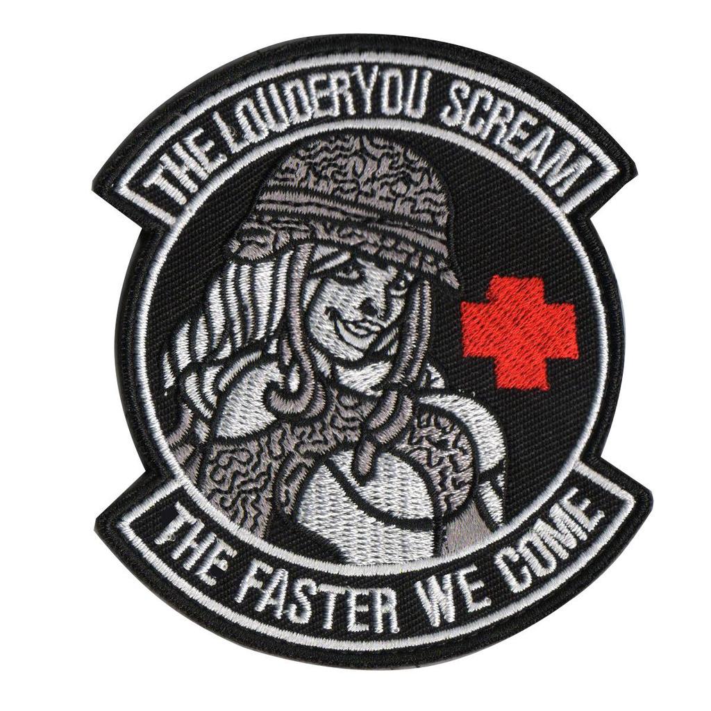 Cross-Border Snake Rescue PVC Patch: Loud Scream EMT Hot Girl Embroidered Arm Patch