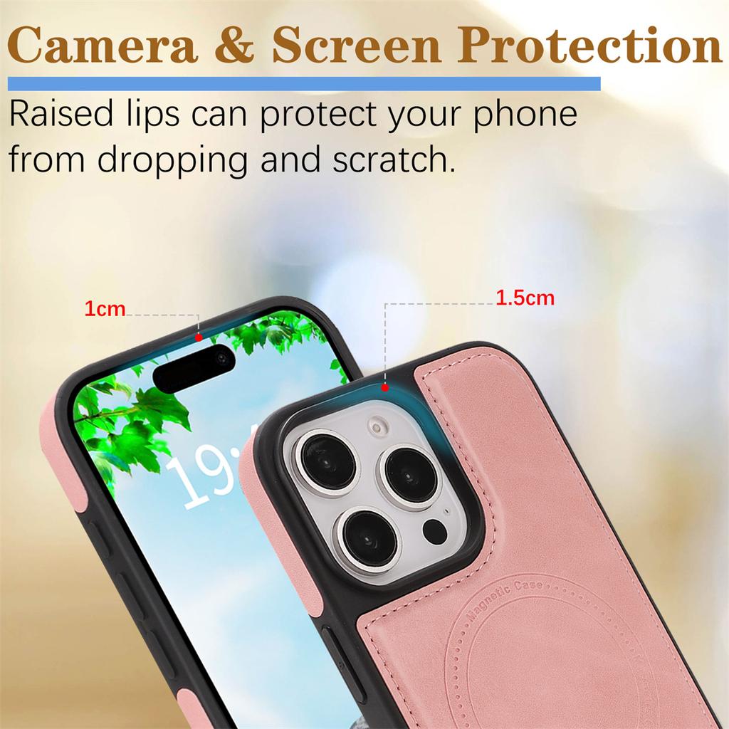Coque de téléphone à chargement sans fil magnétique pour iPhone 12 - 17, 8 couleurs en cuir PU végan, protection antichoc intégrale