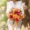 1PCS Boho Terracotta Bouquets Room Decor DIY Silk Artificial Flower Bridal Bouquet for Rustic Wedding Home Floral Centerpieces