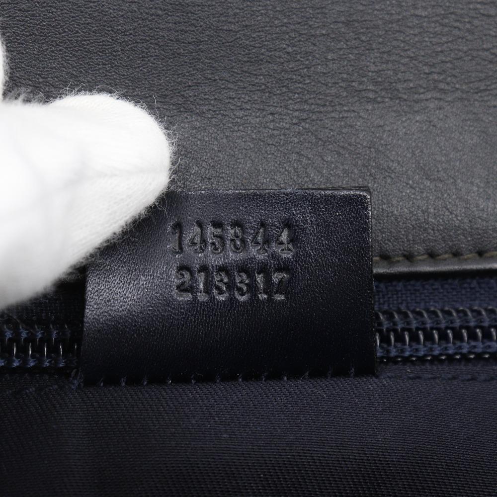 Gucci Messenger-Umhängetasche 145844 GG schwarz Sima-Leder Herren Gebraucht