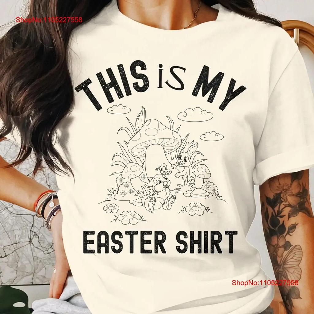 Psychedelic This Is My Easter T Shirt Cute Bunny Mushrooms Fun Holiday Spring Seasonal Casual Top Vintage Streetwear