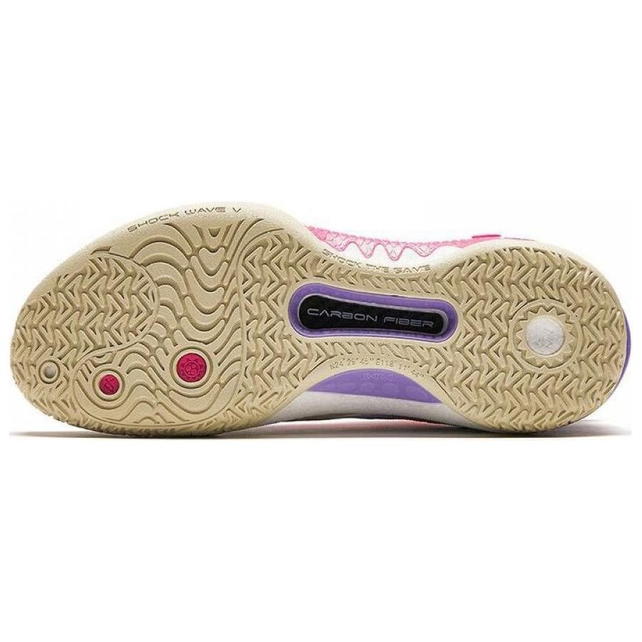 Anta Crazy Tide 5 V2 Shock Absorption Non-Slip Low-Top Basketball Shoes Men Sneakers Pink Purple 112411106-4