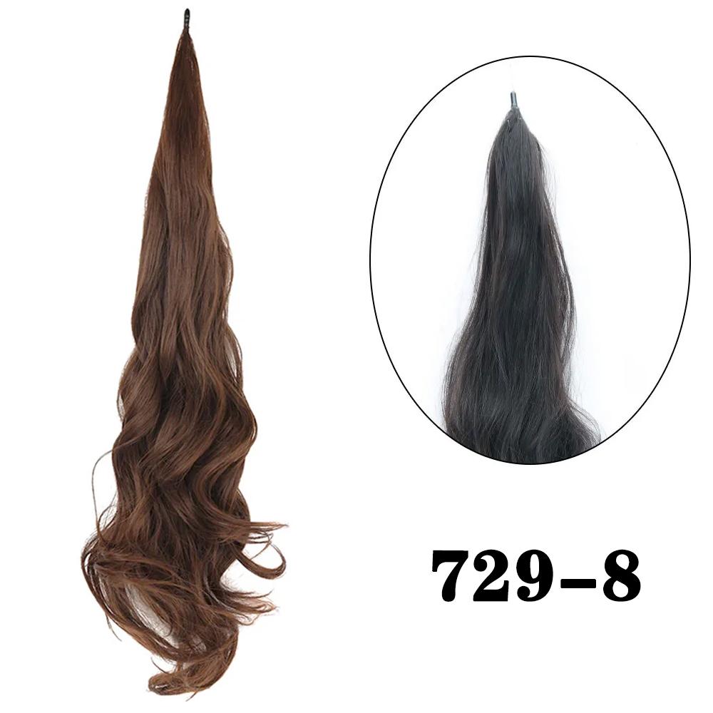 MISSQUEEN תוספות שיער קוקו סינתטי גמיש מלופף, קוקו ארוך גלי ויפה, קוקו לנשים