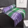 Plush Plaid Wool Scarf Tassel Cape Wraps Warm Winter Cashmere Scarves  Student