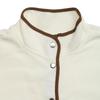 Color Block Fleece-Lined Stand Collar Women's Cardigan - 2025 Autumn/Winter Collection