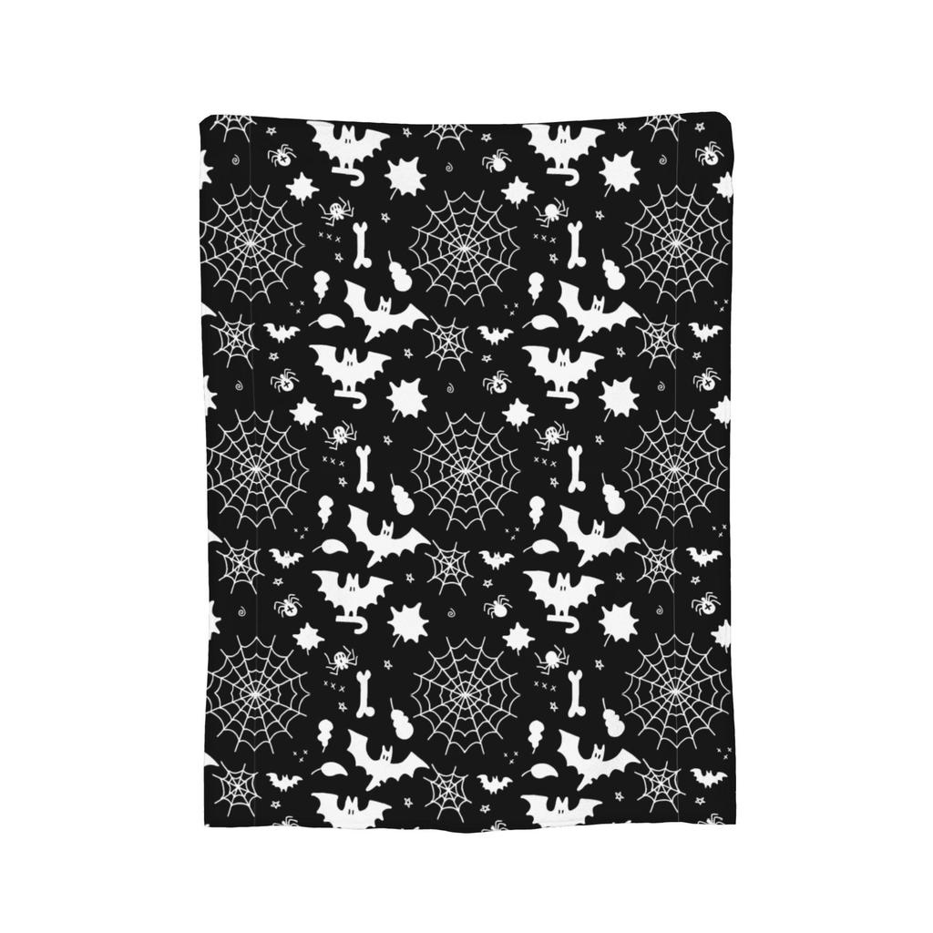 Cartoon Bat Halloween Gothic Blankets Fleece  Winter  Portable Lightweight Thin Throw Blanket for Bed Bedroom Rug Piece