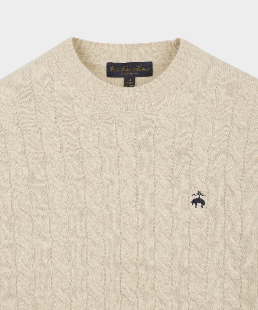 BROOKS BROTHERS Wool Cable Sweater (Ivory) (Bbwrmbf401)