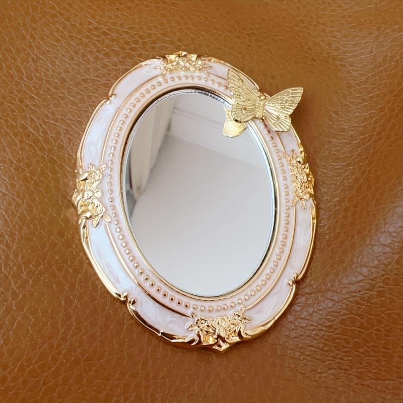 

Retro European-style Relief Hand Mirror Makeup Mirror Portable Home Room Decoration Cute Butterfly Exquisite Makeup Mirrors Gift белый