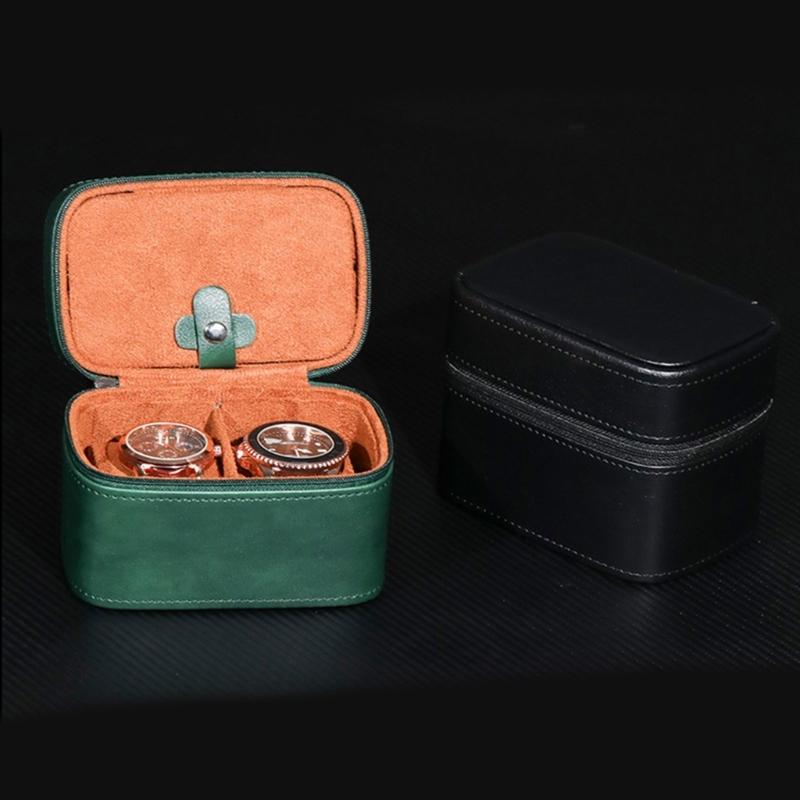 Watch Jewelry Organizer 2 Watch Travel Case Storage Organiser Portable Watch Box Organizer Display Case for Women Men