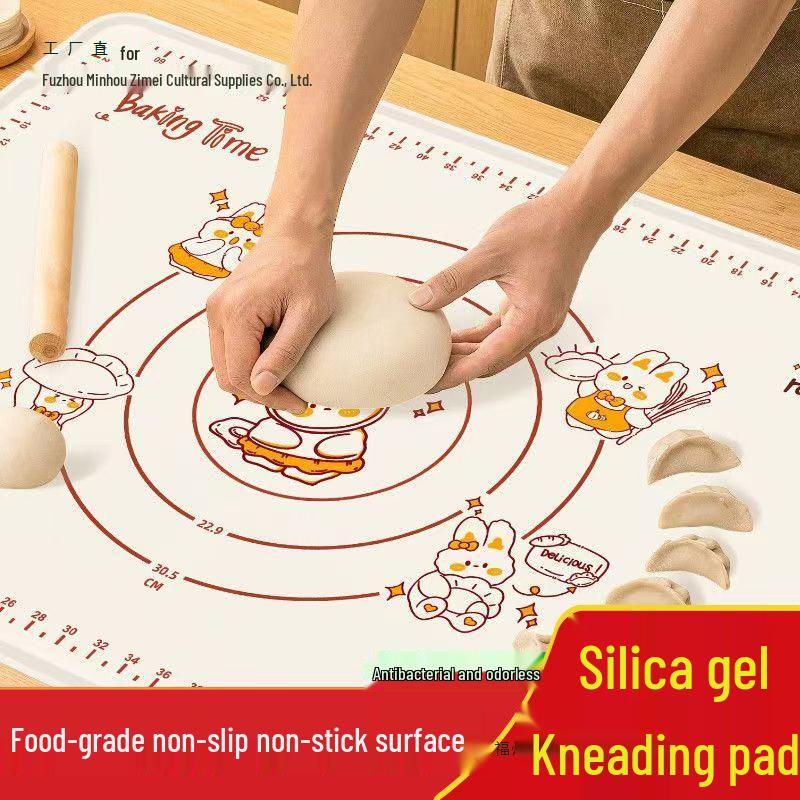 Non-Slip Food-Grade Silicone Kneading Mat and Rolling Pin Mat for Baking and Dining