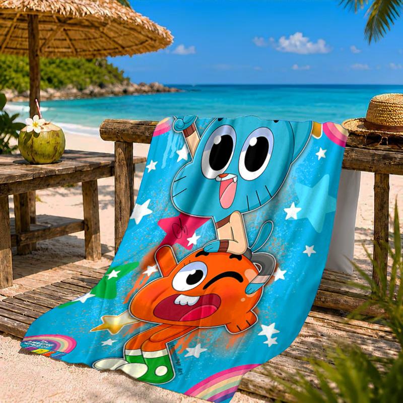 Gum-ball's Amazing World Beach Towel Microfiber Beach Towel, Lightweight and Quick-Dry, for Summer Travel, Swimming Pool Fan Birthday Gift