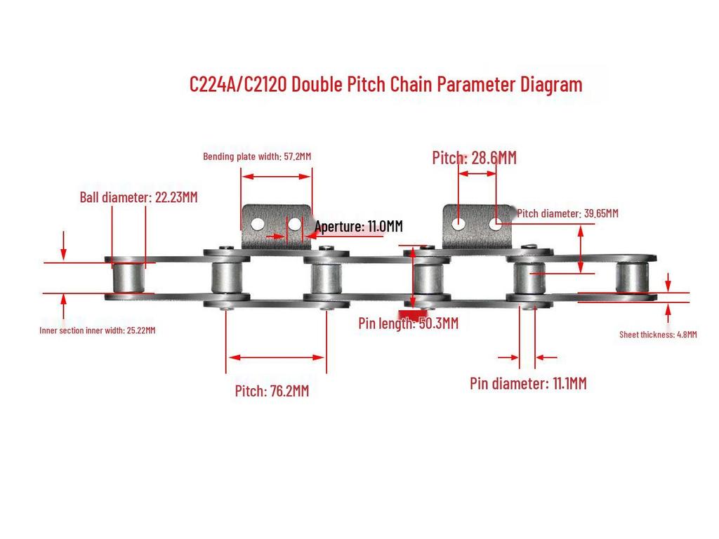 10A32A Single/Double Hole Double Pitch Small Roller Transfer Chain