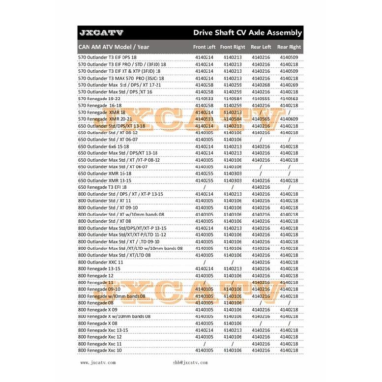 Planetă Axă Cardanică Pentru CAN AM Outlander Renegade Commander MAX 400 450 500 570 650 800 800R 850 1000 Toate ATV-urile UTV Piese