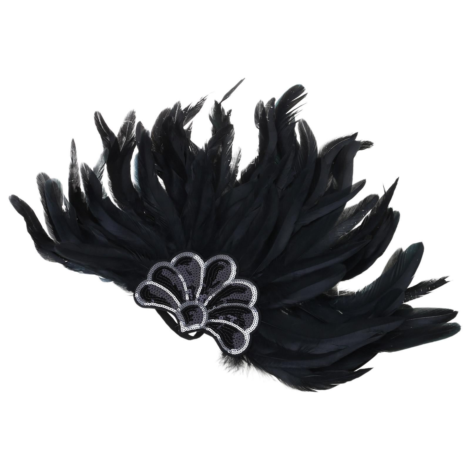 

Повязки на голову с перьями в стиле флэппер, головные уборы для бала, балерины, карнавалов, праздников, укладки волос чёрный