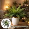 18 Leaves Artificial Boston Fern UV-resistant Material DIY Landscaping Shrub Plants Soft Plastic Artificial Greenery