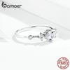 Bamoer Dazzling Sparkling Engagement Finger Rings for Women Solid Silver 925 Jewelry Wedding Statement Female Bijoux SCR568