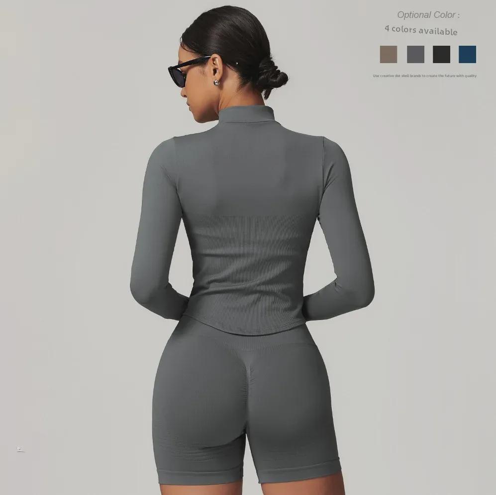 Jachetă de yoga cu mânecă lungă, cu uscare rapidă, pentru femei