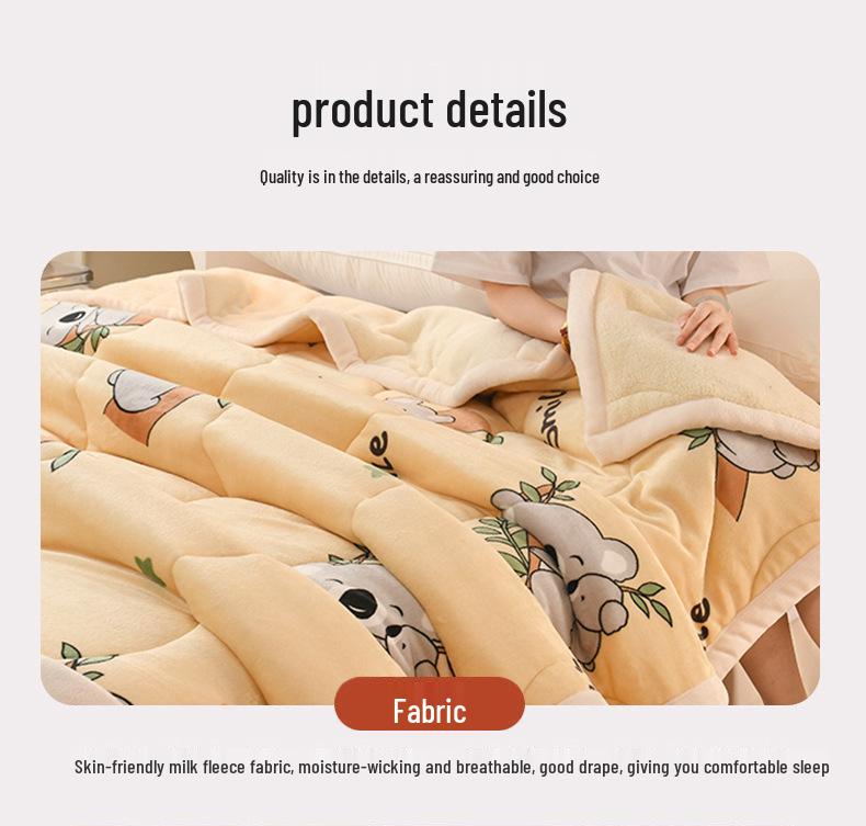 Cozy Thickened Milk Fleece Baby Blanket - AB Style, High Gram Weight, Lambswool Fleece