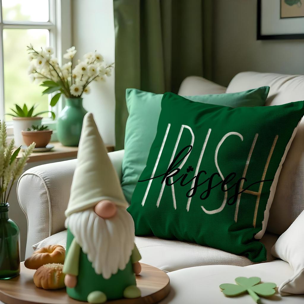 St. Dzień Świętego Patryka Poszewka na Poduszkę Paski Nadruk Domowa Poszewka na Poduszkę Salon Sofa Sypialnia Poszewka na Poduszkę