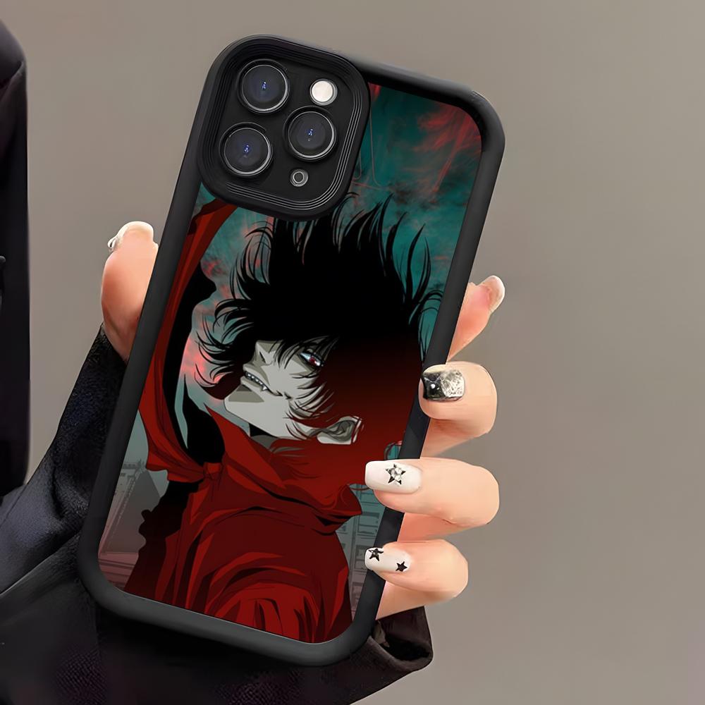 HELLSING Anime Phone Case For IPhone 17 Air 16 E 15 14 Plus 13 12 11 Pro Max Black Sky Eye Stepped Protective Case