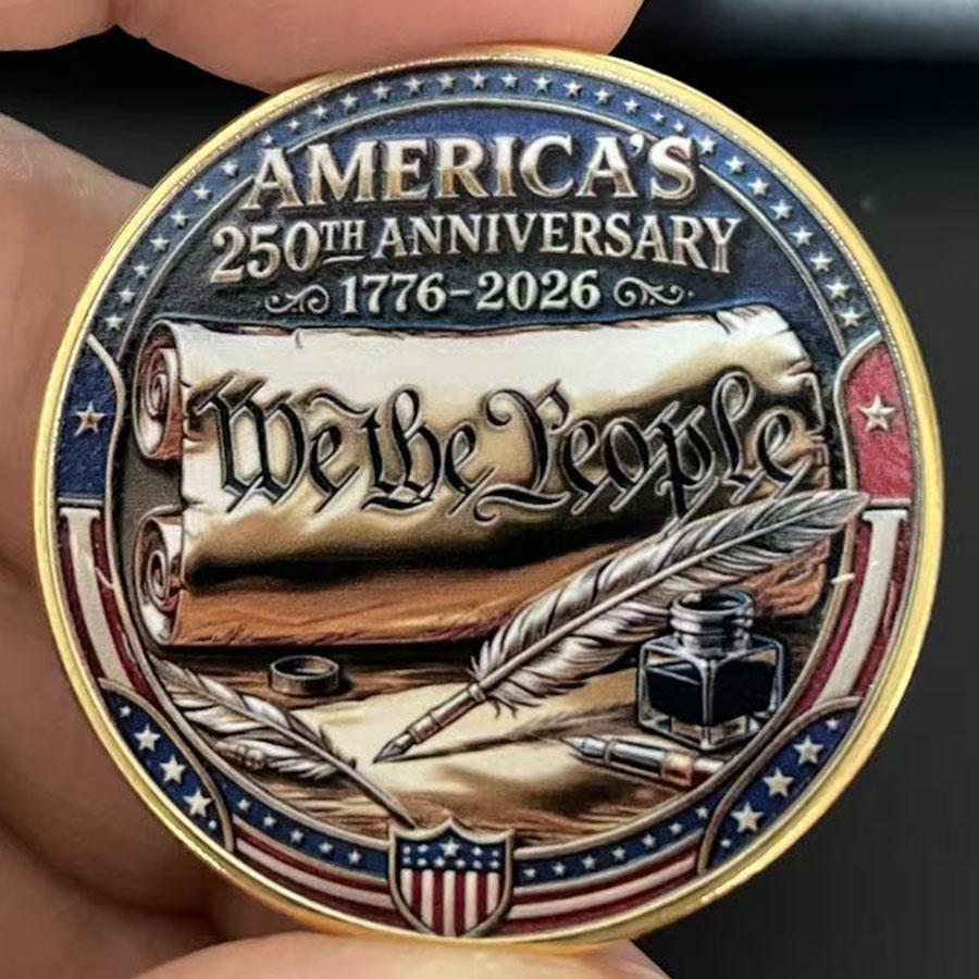 250th Anniversary of US Independence Day Commemorative Coin Souvenir American Eagle Liberty Military Challenge Coin Collectible