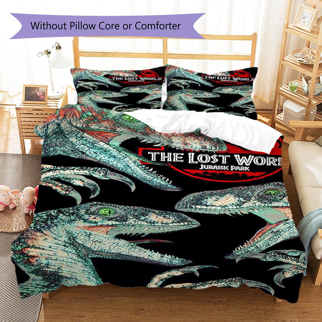 Jurassic Pattern Bedding Quilt Set Quilt Cover Pillowcase Home Decoration Gift (1 * duvet cover + 2 * pillowcase, without core)