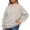 Ladies' Fashionable Loose High Neck Long Sleeved Color Hoodie Top Pullover
