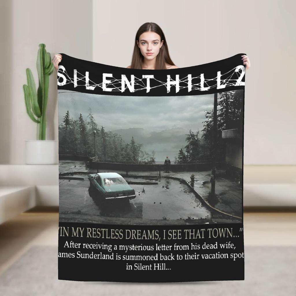 Silent Hill Game Blanket Super Warm Aesthetic Plush Throw Blanket For Outdoor Picnic Flannel Bedspread Bed Cover