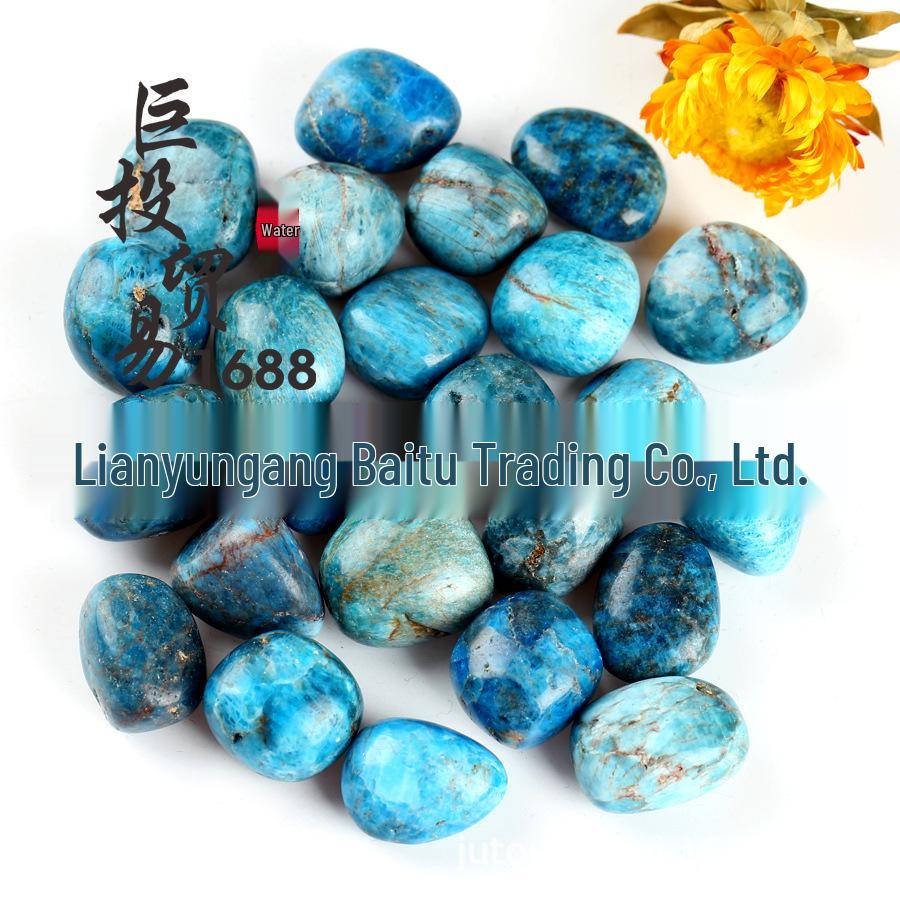 

Blue Apatite Tumbled Stone Incense Holder and Raw Stone for Aquariums and Kids Digging Activities 2-3 cm, 500g