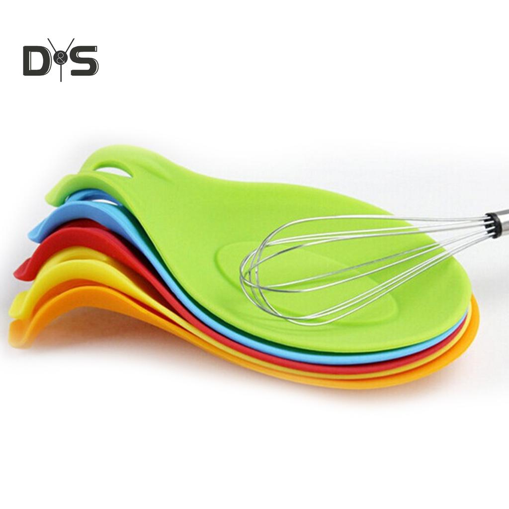 Silicone Spoon Rest Heat Resistant Kitchen Utensil Spatula Mixer Pad Mat Holder