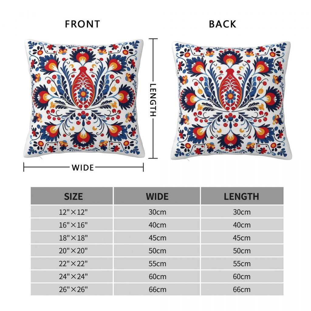 Polish Folklore Wycinanki Pillowcase Polyester Linen Velvet Creative Zip Decorative Room Cushion Cover