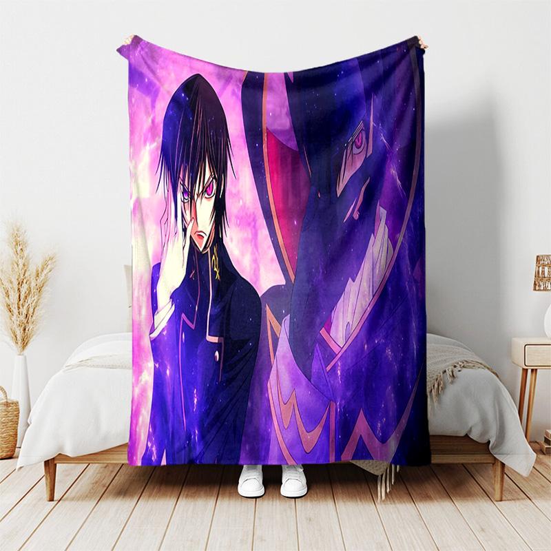 Anime Code Geass printed throw blanket—lightweight,soft,warm;versatile blanket all seasons—perfect air-conditioning throw,nap blanket