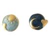 2024 Blue Planet Asymmetrical Silver Heart Earrings - Retro Chic Style