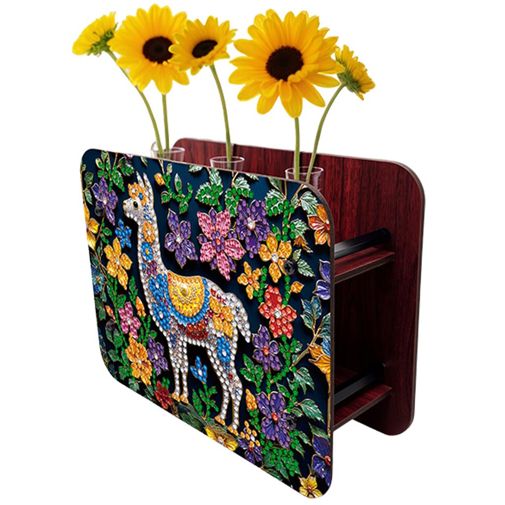 DIY Diamond Painting Wooden Tube Vase Two-Sided Pattern 5D DIY Vase Diamond Painting Kit for Adults Gift Idea Home Office Decor